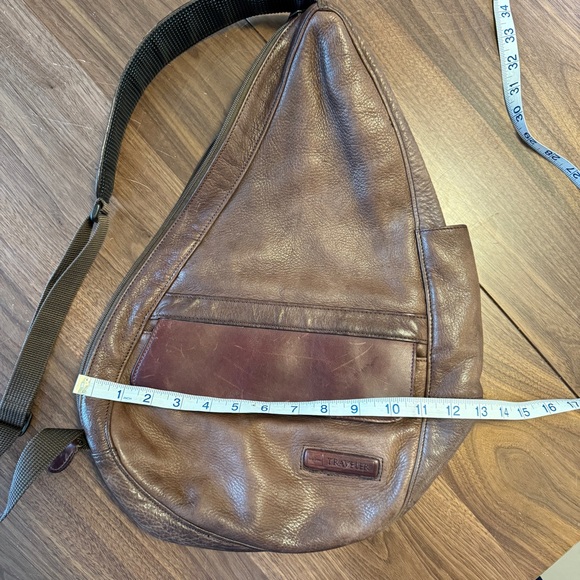 LL Bean Brown Leather Traveler Sling-Bag OS - Picture 5 of 10